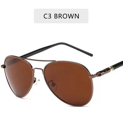 Luxe Heren Gepolariseerde Zonnebril Autorijden Zonnebril Heren Dames Designer Vintage Zwarte Piloten Zonnebril UV400 Polarized brown