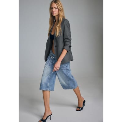 Stradivarius Blazer met knoop  Donkergrijs XS