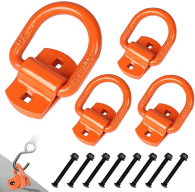 Dailygoods - 4 stuks zware belasting sjorringen, bevestigingspunt Schroefbaar 5443 kg sjorringen D-ring met schroeven, aanhanger-sjorring, aanhanger accessoires voor aanhangers, auto, vrachtwagen, boot