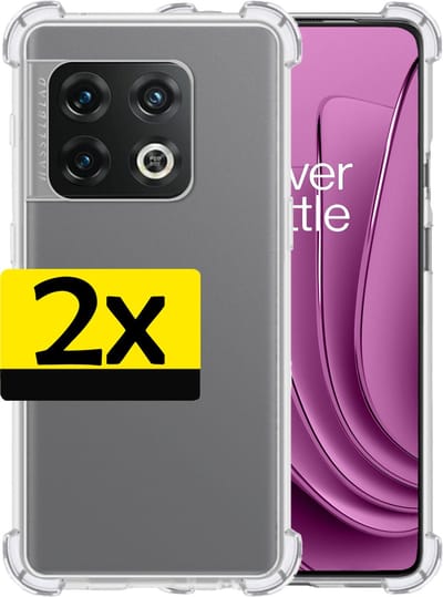Hoesje - 2 Stuks - Geschikt voor OnePlus 10 Pro - Sterk & Shockproof - Siliconen Case - Back Cover - Telefoon Hoes Shock Proof - Telefoonhoesjes - Transparant