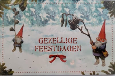 8 Kerstkaarten kabouters in bos - 8 kaarten met enveloppen Rien Poortvliet - Kerst feestdagen