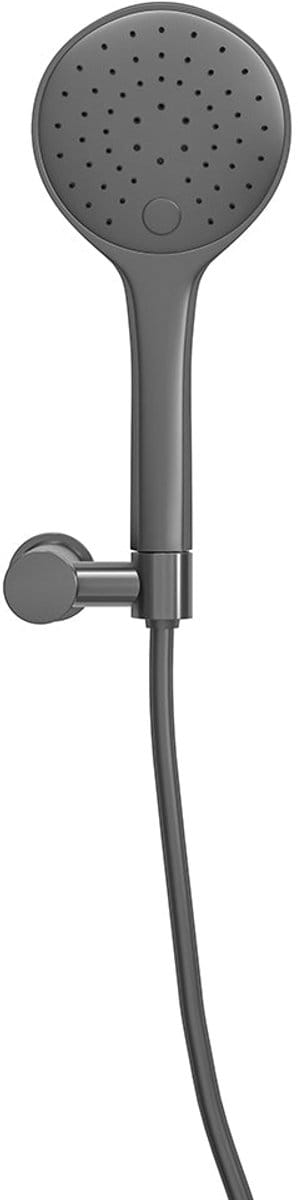 Wiesbaden Unimatch handdoucheset met handdouche 3 standen diameter 12 cm, doucheslang en wandhouder kantelbaar gunmetal
