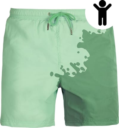 SEA'SONS - Zwembroek Jongens - Kleurveranderend - Sneldrogend - Groen - Maat 122/128 (SEASONS - Kleur veranderend)