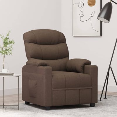 vidaXL - Fauteuil - verstelbaar - stof - bruin