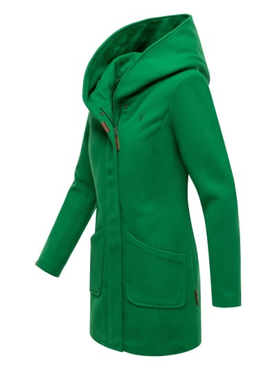Marikoo dames wintermantel met capuchon en getailleerd model