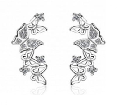 Zilver -oorbellen -Vlinder -Zilver- Zirkonia- Charme Bijoux