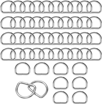 50 Stuks D-Ringen Met Binnendiameter 25 mm - Halfronde Metalen D-Ringen voor Bevestigen en Haken