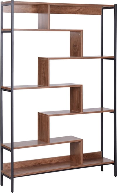 DAVEN - Boekenkast - Donkere houtkleur - MDF