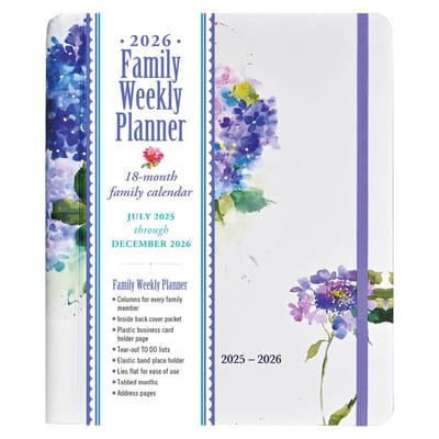 Family Weekly planner Hydrangeas (18-maanden) - 2026