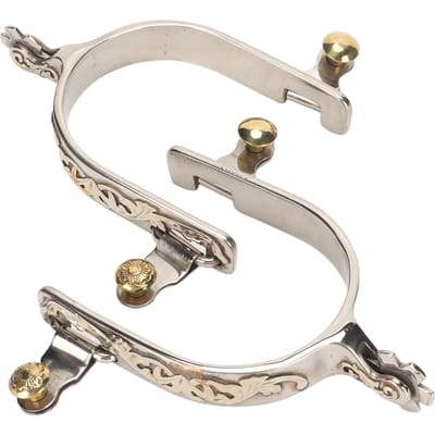 1 Paar Paardensporen Roestvrij Staal Western Cowboys Sporen Mannen Vrouwen Paard Laars Sporen met Draaibaar beige