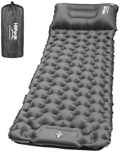 Ultralight Opblaasbare Slaapmat met Kussen en Voetpomp voor Kamperen en Wandelen