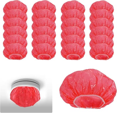 Allecto plus - Herbruikbare Rookmelder Cover voor Thuis Keuken - 50 Stuks Rood Plastic Stofkap - Alarm Brandalarm Cap - Stretch Elastisch - Verdikt - Koken Bakken - Handig Herbruikbaar Design