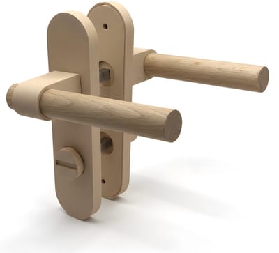 Home 3D® Deurklink Beige - Langschild met WC Slot - Voor Toilet en Badkamer - Ontworpen en Gemaakt in Nederland