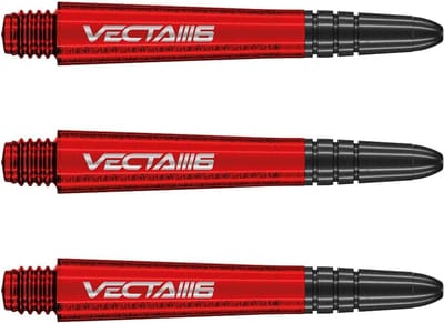 Dartstelen Polycarbonaat - Dart Accessoires - Precisie Werpen - Lichtgewicht Vecta Design - Medium 40mm - Rood Zwart