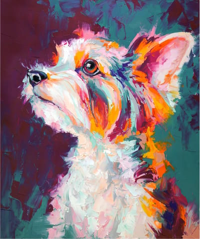Diamond Painting Set - Yorkshire Hond Gekleurd - incl. Pen & Wax - 30x30cm