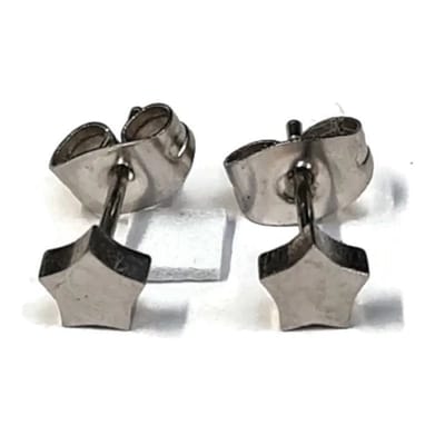Aramat Jewels | Oorbellen | RVS Ster Oorbellen - Verjaardag Cadeau Oorstekers | 5mm / Zilverkleur | | | | Kinderen, Volwassenen | Verkleurd niet