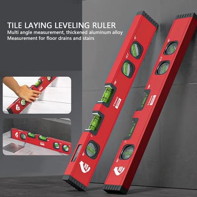Tegel Niveau Meetgereedschap - Meetlat Nivelleerder - Precisie Tegelen - 5 Hoeken Instelbaar - 40cm Lengte