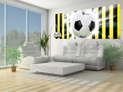 Football Yellow Black Stripes Photo Wallcovering