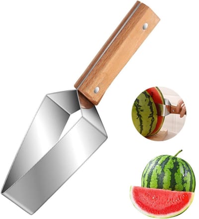 longziming -Watermeloen Snijder - Melon Slicer - Driehoekig Fruitmes - Veilig Snijden Van Rond Fruit - Ergonomisch Handvat Voor Comfort - Duurzaam En Hygiënisch Ontwerp - Ideaal Voor Picknicks En Camping - 1 Stuk
