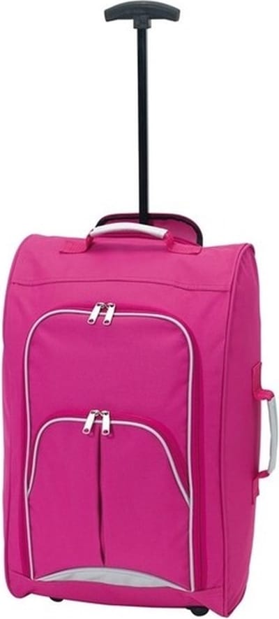 Handbagage reiskoffer/trolley - roze - 55 x 33 x 20 cm - Cabine reistas op wielen