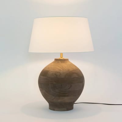 Holländer Tafellamp SORATTE, naturel/ecru, hoogte 48 cm, mangohout, E27