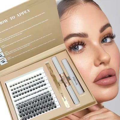 Wimperset verlening Compleet lashset wimper, DIY Dollsbeauty wimperextensions, individuele wimpers, natuurlijke look wimpers, one by one, valse wimpers, Luxe Cadeautip Nude
