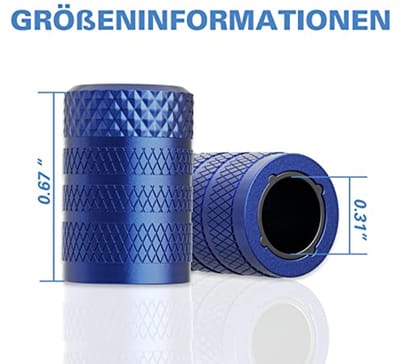 Ventieldopjes - Bandenventiel dopjes - Bescherming autoband - Aluminium legering - 4 stuks - Blauw