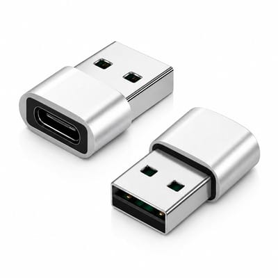 USB-A naar USB-C Adapter – USB 2.0 Verloopadapter – Opladen & Dataoverdracht – 480 Mbps – USB-A Male naar USB-C Female – Compatibel met Smartphone, Tablet, Powerbank en USB-C Apparaten – Zilver
