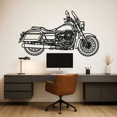 BR2Laser Moto Guzzi California Touring – Wanddecoratie – Lasergesneden Hout – Motorkunst– 55 cm Breed