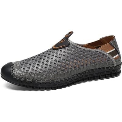 Zomer Heren Casual Ademende Mesh Schoenen Zomer Mesh Draagbare Outdoor Bergbeklimmen Sneaker Mesh Schoenen 48 grijze kleur