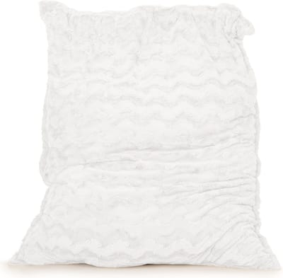 Drop & Sit - zitzak/zitkussen - stijlvolle bontlook (faux) - wit - 100x 150 - heerlijk zacht