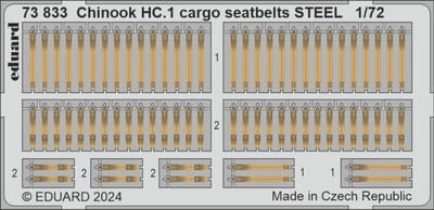 Eduard Modelbouwdecoratie - 73833 Chinook HC.1 Cargo-veiligheidsgordels STAAL - Photo-etch