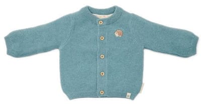Little Dutch Vest - Maat 50 - Gebreid vest Jongens - Baby Blue, Blauw - Forest Friends Newborn