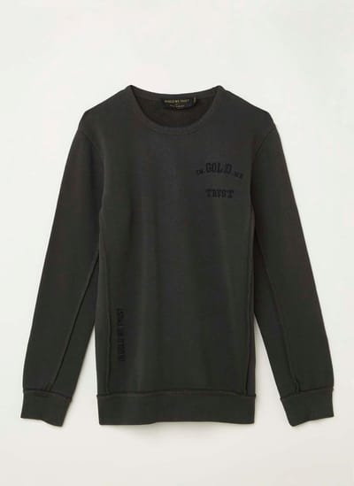 In Gold We Trust The Reakwon sweater met backprint en logo - Groen - Maat 152