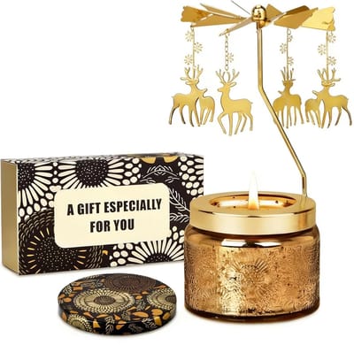 Dailygoods- Geurkaars Unieke Roterende Sneeuwvlok - Rozengeur - Cadeau voor Vrouwen - Decoratieve Kaars - Natuurlijke Sojawas - Schone Verbranding - Geurkaarsen