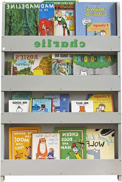 Kinder Boekenkast - Boekrek Muur - Boeken Presenteren - Handgemaakt Hout - 77 x 115 cm - Grijs