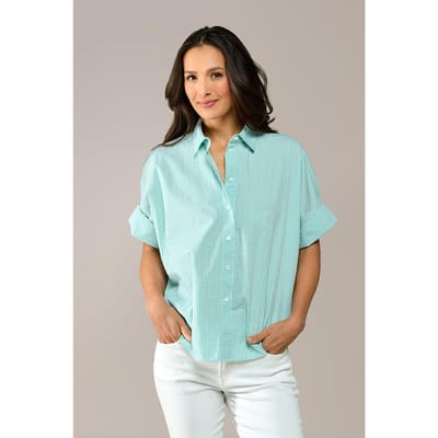 Caroline Tensen Leeds Oversized Check Blouse Wit / Groen