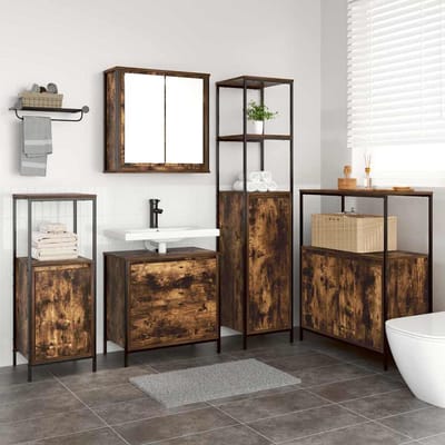 vidaXL - Badkamermeubel - Set - 5 - st - Bruin - 36 - x - 35 - x - 165 - cm - Bewerkt - hout