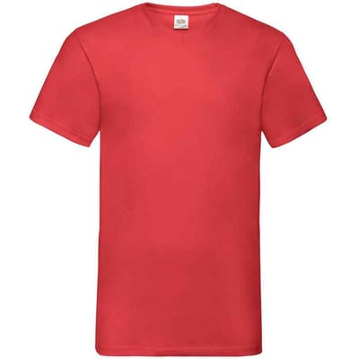 Fruit of the Loom Heren Valueweight V Neck T-shirt (Rood)