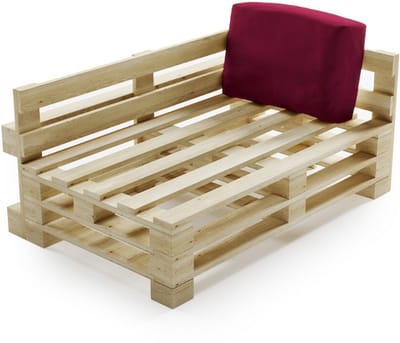 Bananair - Palletkussen - Afneembare hoes - Waterbestendig hoekkussen - Tuinkussen voor Palletbank - 60x40 cm - Rode