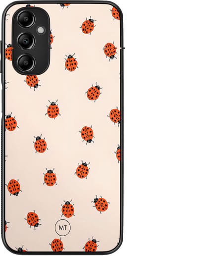 Hoesje geschikt voor Samsung Galaxy A14 5G - Lieveheerstbeestjes - TPU Hard Case Backcover - Beige - Mooie Telefoonhoesjes