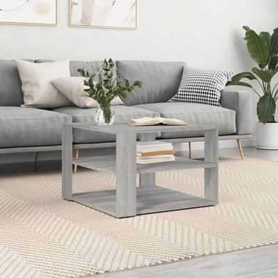 vidaXL - Salontafel - 58x58x40 - cm - bewerkt - hout - grijs - sonoma