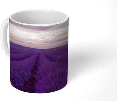 Mok - Koffiemok - Lavendel - Paars - Bloemen - Natuur - Mokken - 350 ML - Beker - Koffiemokken - Theemok