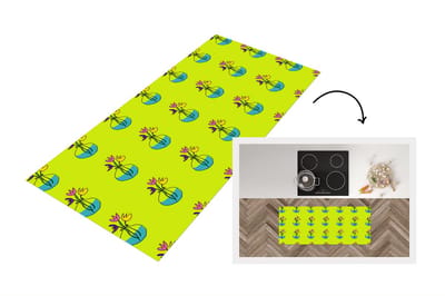 Keukenloper - Loper keuken - Bloemen - Vazen - Patronen - 120x50 cm - Keukenloper vinyl