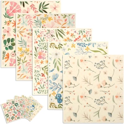 Herbruikbare Zweedse Afwasdoeken - Wasbare Sponsdoeken voor Keuken, Tafel en Glas - 5 Stuks (Bloemen) 17 x 19,5 cm