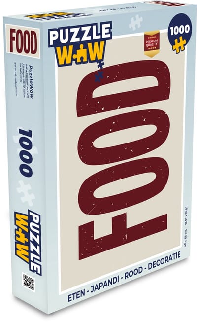 Puzzel Eten - Japandi - Rood - Decoratie - Legpuzzel - Puzzel 1000 stukjes volwassenen