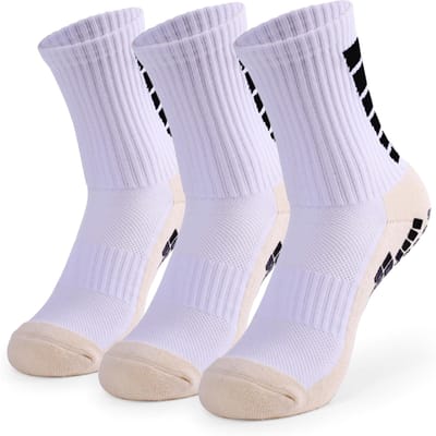 Antislip voetbalsokken voor heren, atletische sokken voor basketbal, voetbal, volleybal, hardlopen, trekking 3 Pairs