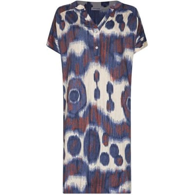 Pastunette Premium - Nachthemd - Indigo Flow - Katoen/Modal - Blauw/Beige - Maat 36