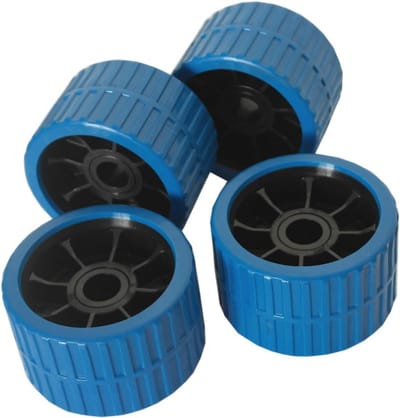 Set van 4 Blauwe Zijrollen voor Boottrailers - PE Robuust
