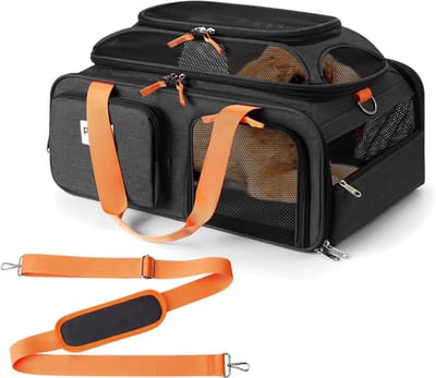 Huisdier Drager - Reismand - Veilig Reizen - TSA Goedgekeurd - 19x13x9 inch - Zwart
